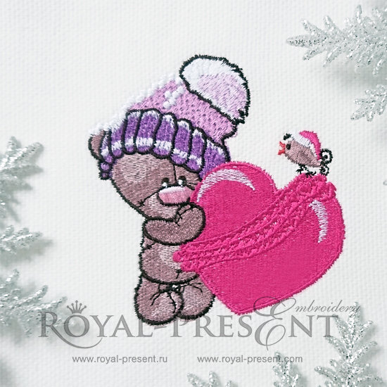 Machine Embroidery Design Cute Cartoon Teddy bear RPE-229