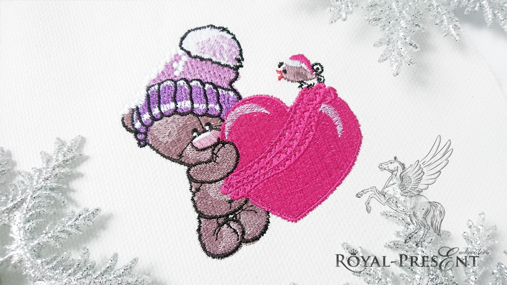 Machine Embroidery Design Cute Cartoon Teddy bear