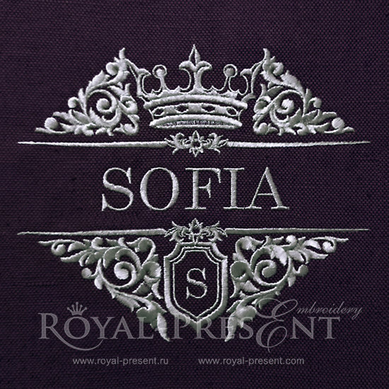 Machine Embroidery Design Baroque Split Name Frame - 4 sizes RPE-1113
