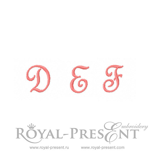 Set of Machine Embroidery Designs French script Capital letters D-E-F RPE-1182-French-D-E-F