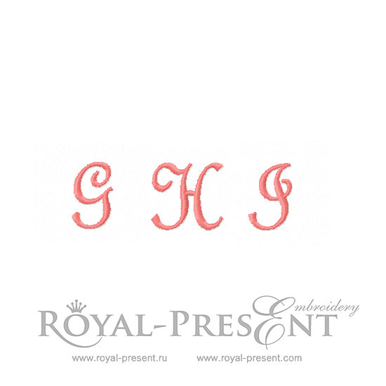 Set of Machine Embroidery Designs French script Capital letters G-H-I RPE-1182-French-G-H-I