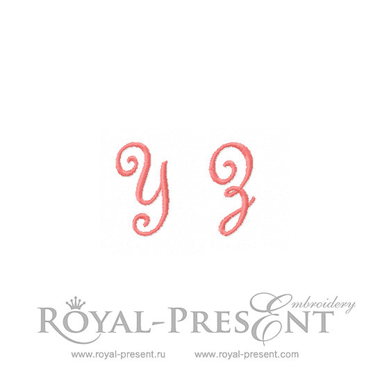 Set of Machine Embroidery Designs French script Capital letters Y-Z RPE-1182-French-Y-Z