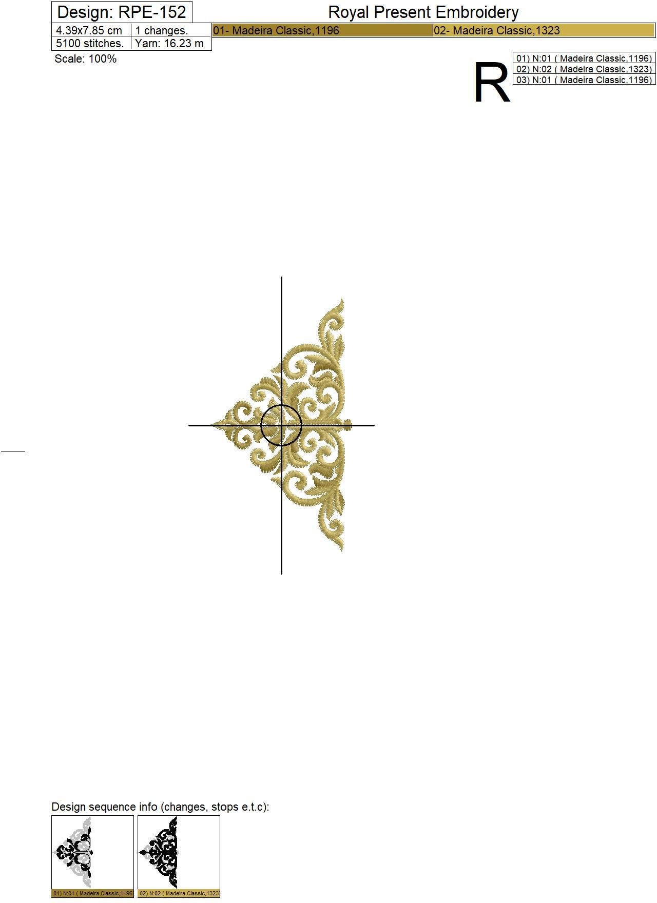 Machine Embroidery Design Baroque buttonhole