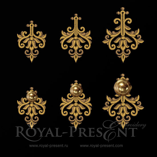 Machine Embroidery Designs Baroque buttonholes RPE-889