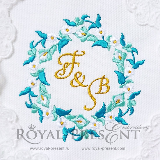 Morocco Machine Embroidery blank monogram RPE-731