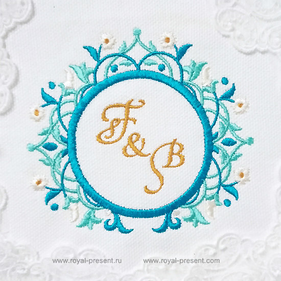Machine Embroidery Design Moroccan monogram frame RPE-580