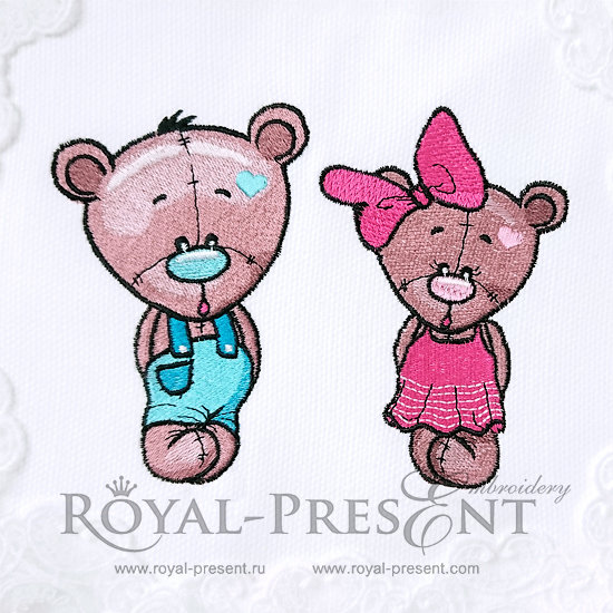 Machine Embroidery Designs Bear cubs - 3 sizes RPE-340-01