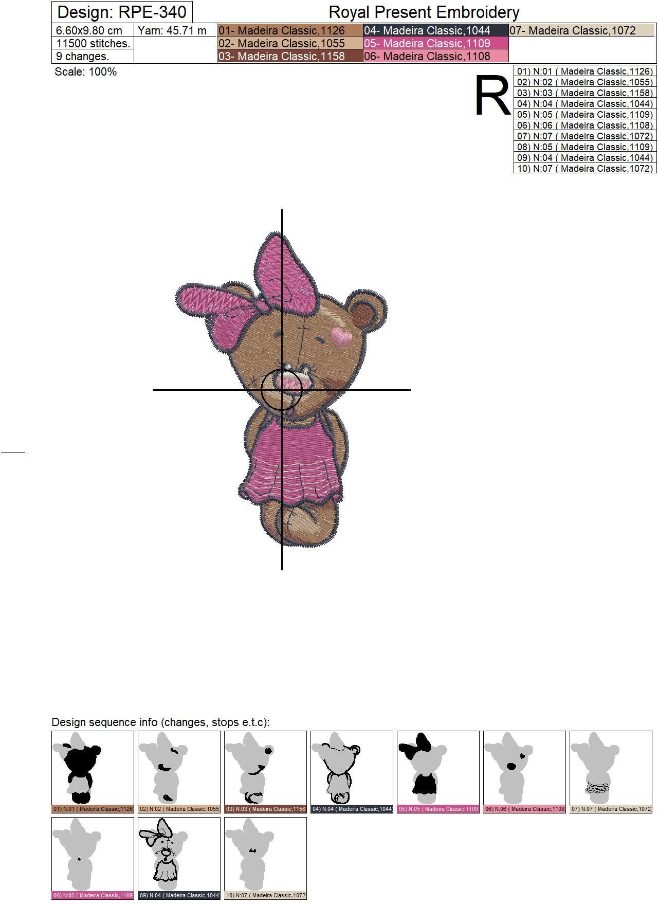 Machine Embroidery Designs Bear cubs - 3 sizes