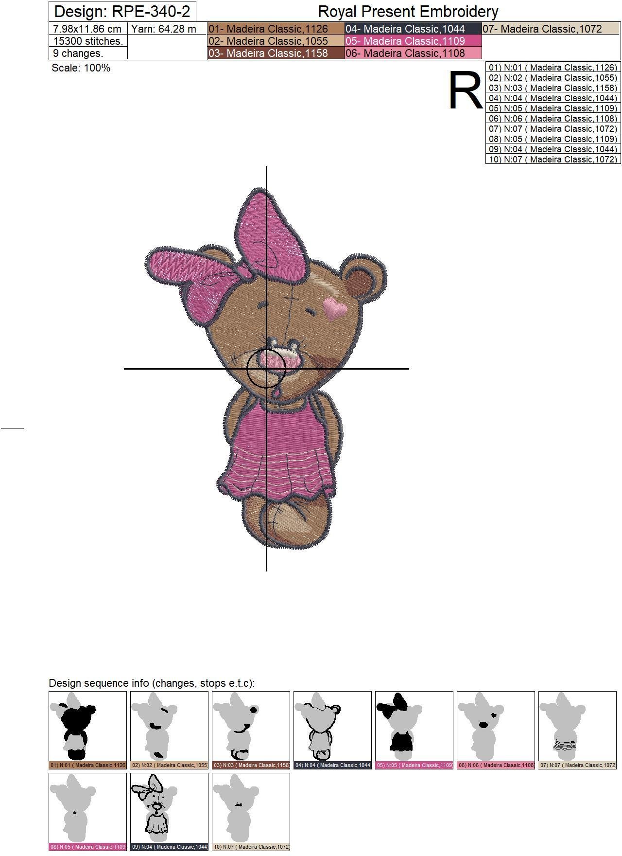 Machine Embroidery Designs Bear cubs - 3 sizes