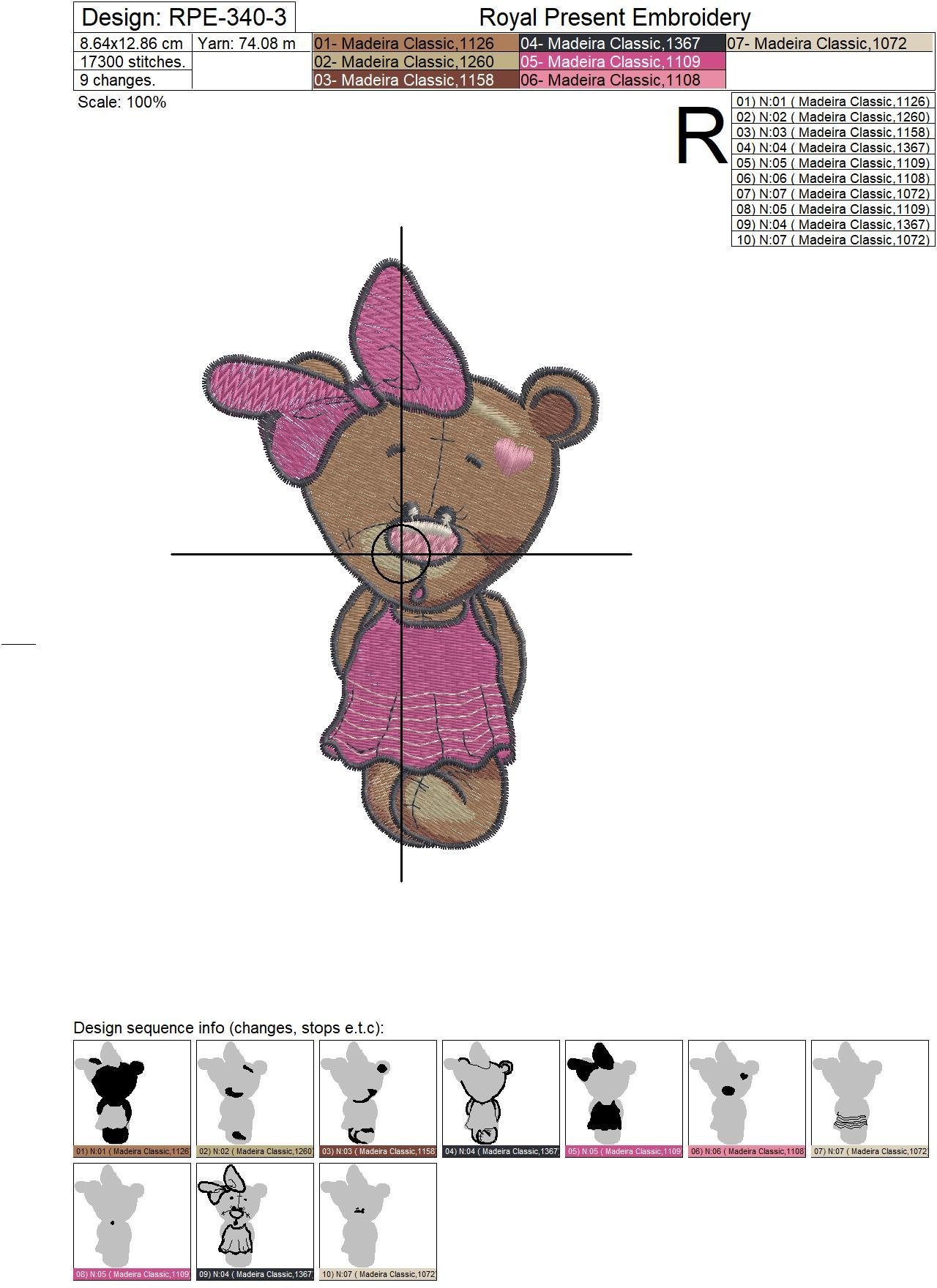 Machine Embroidery Designs Bear cubs - 3 sizes