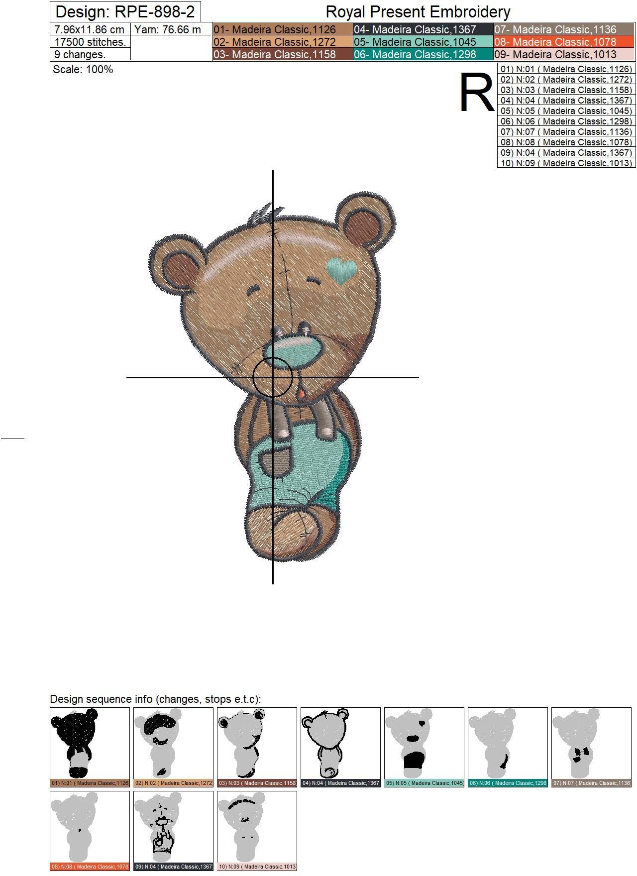 Machine Embroidery Designs Bear cubs - 3 sizes