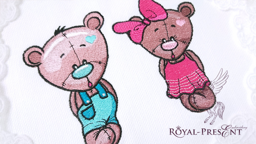 Machine Embroidery Designs Bear cubs - 3 sizes