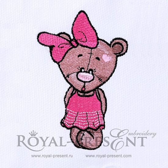 Machine Embroidery Designs Teddy Bear Girl - 3 sizes RPE-340