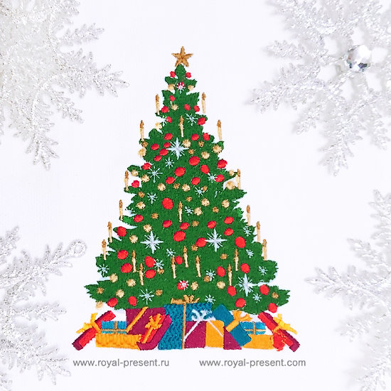 Christmas tree Machine Embroidery Design - 3 sizes RPE-659