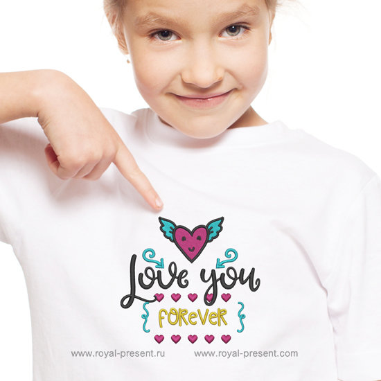 Machine Embroidery Design Love You Forever - 3 sizes RPE-1238