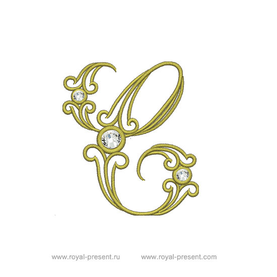 Machine Embroidery Design Vintage letter C RPE-191