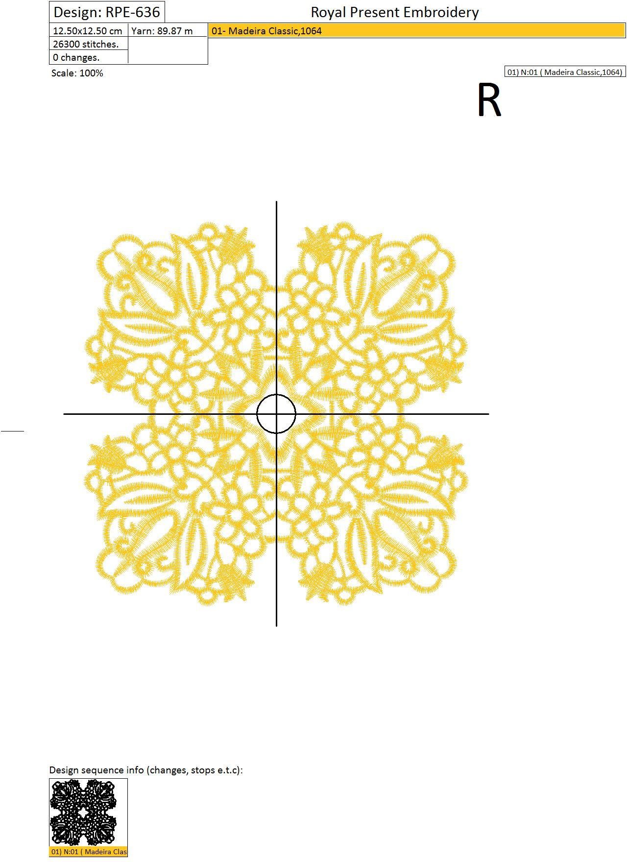Lace square Machine Embroidery Design