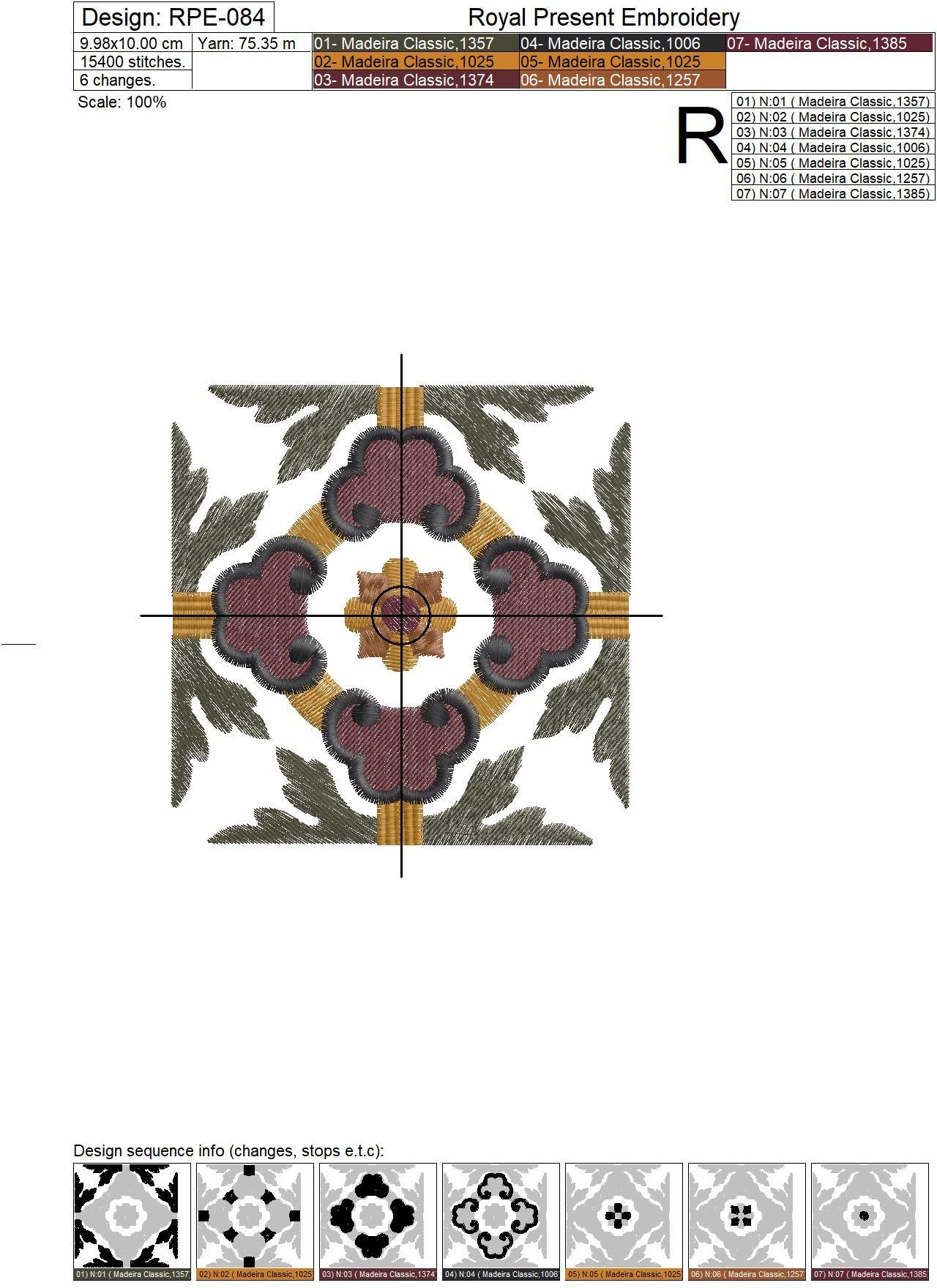 Machine Embroidery Design Classic vintage seamless pattern