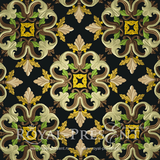 Medieval Acanthus Quilt Block Embroidery Design - 7 sizes