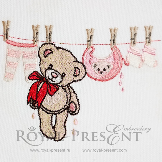 Teddy Bear Machine Embroidery Design - 4 sizes RPE-1038