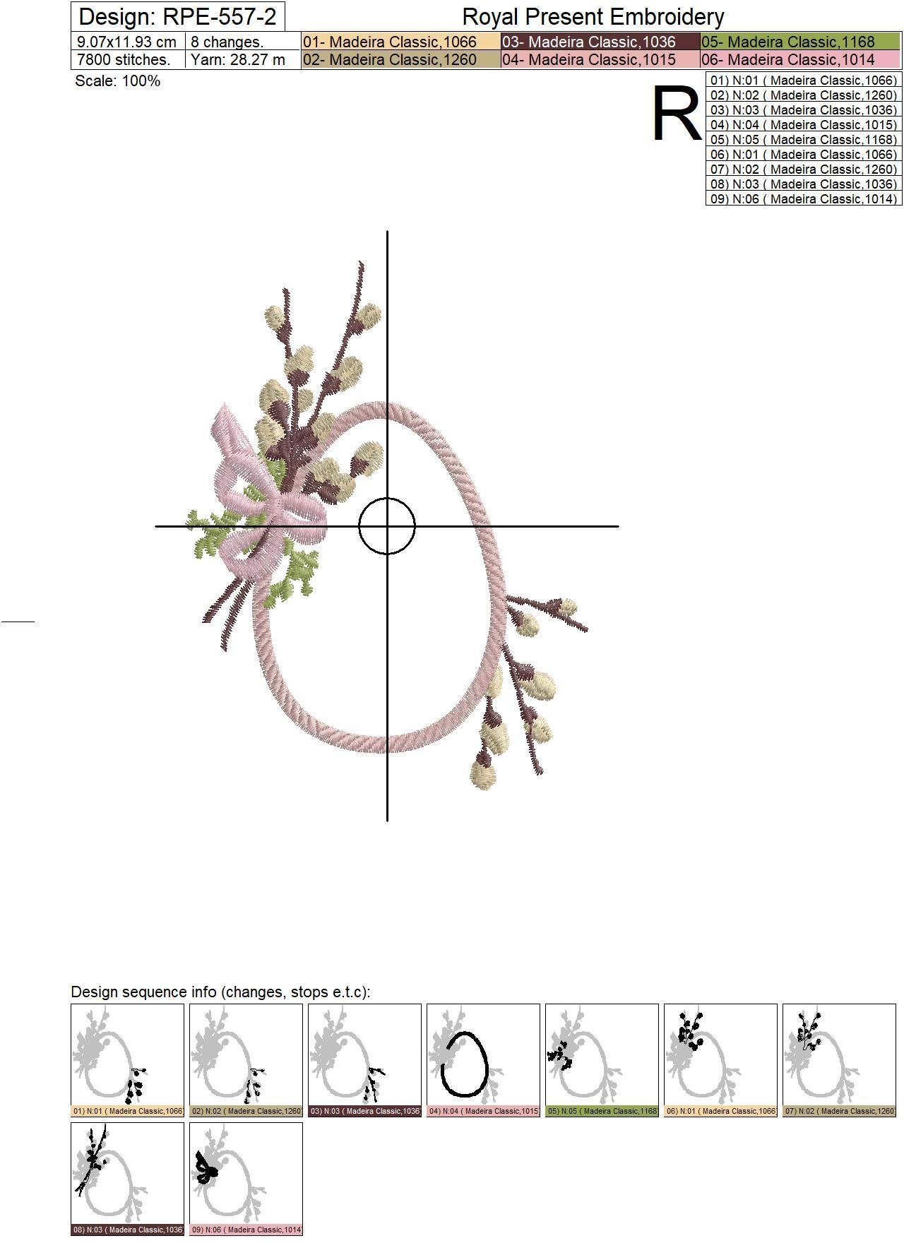 Easter frame Embroidery Design - 2 sizes