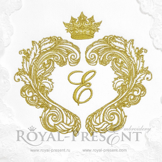 Silver baroque frame Embroidery Design - 3 sizes