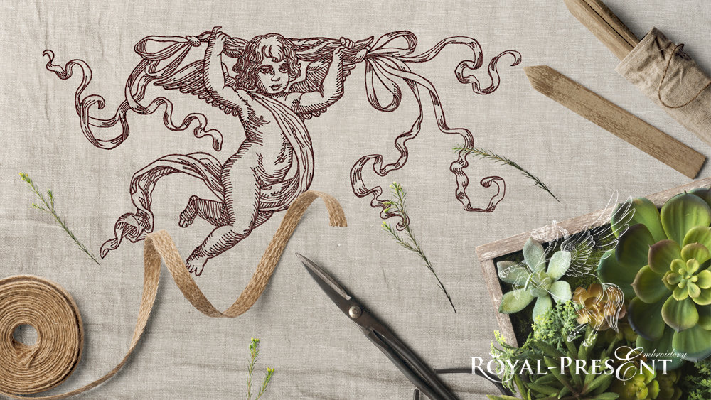 Machine Embroidery Designs Angel - 3 sizes