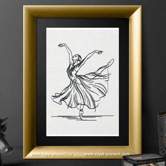 Machine Embroidery Design Young ballerina - 3 sizes RPE-867