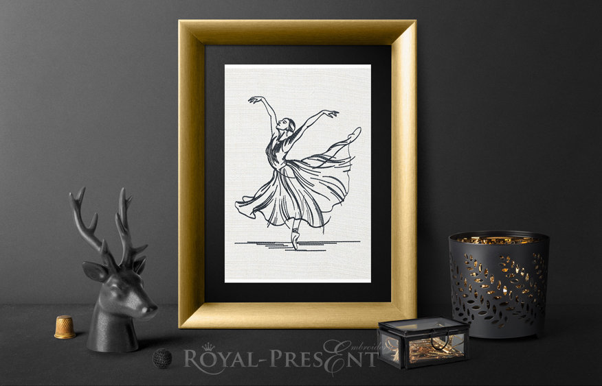 Machine Embroidery Design Young ballerina - 3 sizes