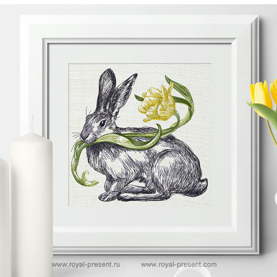 Machine Embroidery Design Spring Bunny - 3 sizes RPE-1253