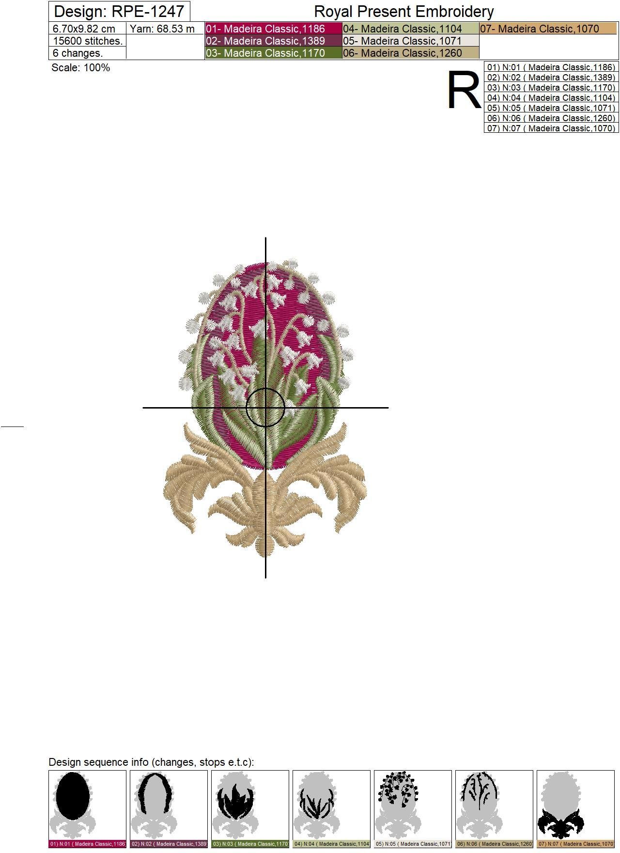 Faberge Egg Embroidery Design - 3 sizes