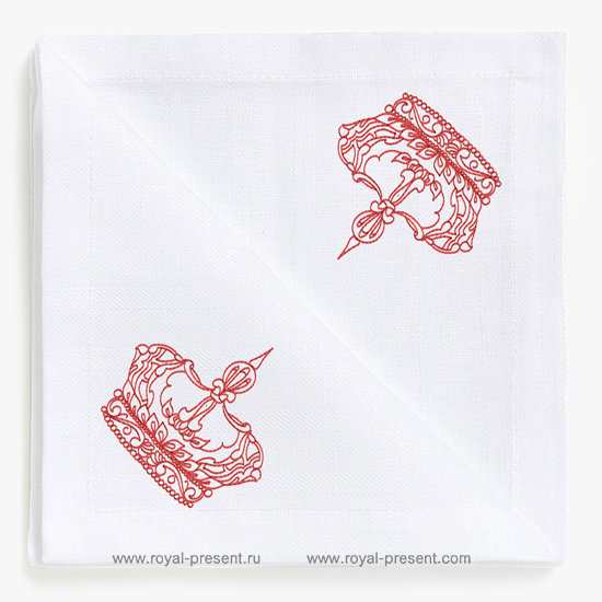 Free Machine Embroidery Design King Crown RDL-007-free