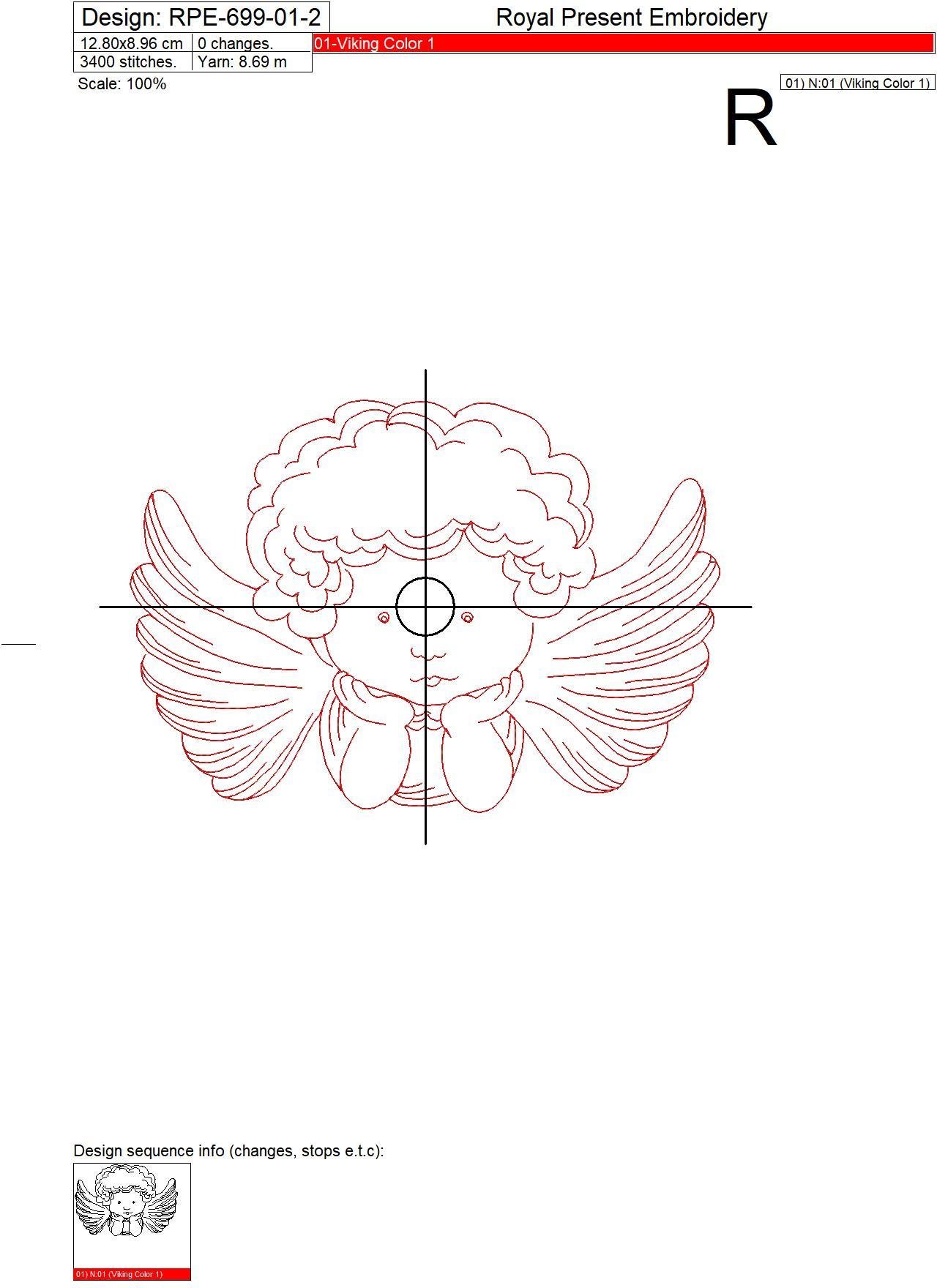 Redwork Machine Embroidery Designs St. Valentine´s Angels - 3 sizes