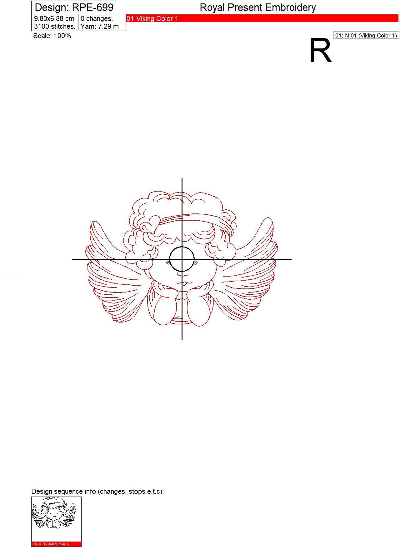 Redwork Machine Embroidery Designs St. Valentine´s Angels - 3 sizes