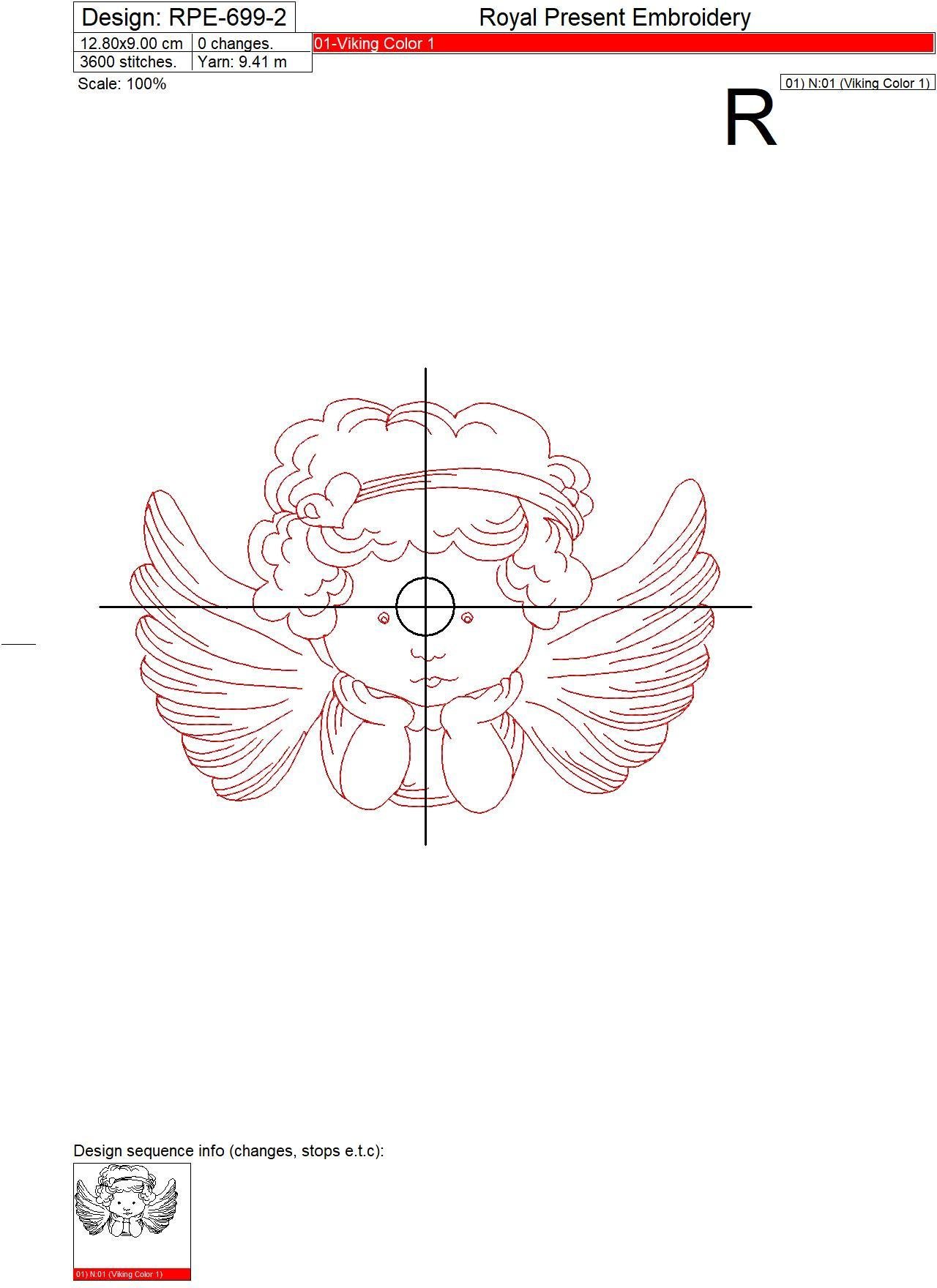 Redwork Machine Embroidery Designs St. Valentine´s Angels - 3 sizes