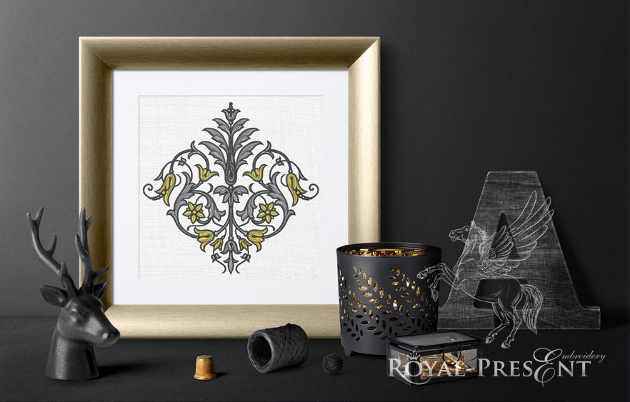 Vintage pattern Embroidery Design - 3 sizes