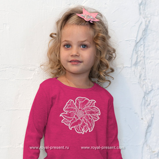 Free Machine Embroidery Design Peony RPE-892-04