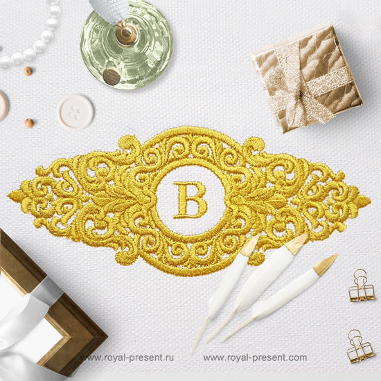Machine Embroidery Design Baroque Ornate frame RPE-1257