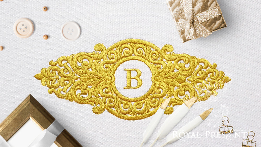 Machine Embroidery Design Baroque Ornate frame