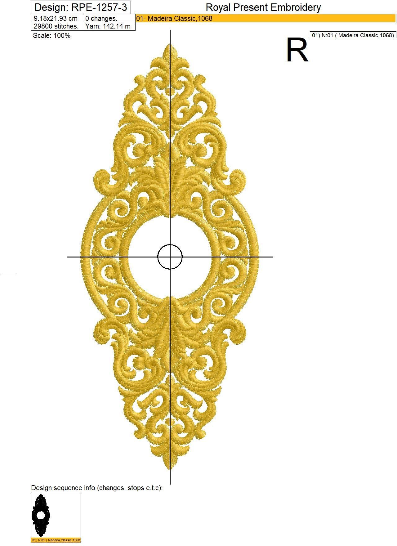 Machine Embroidery Design Baroque Ornate frame