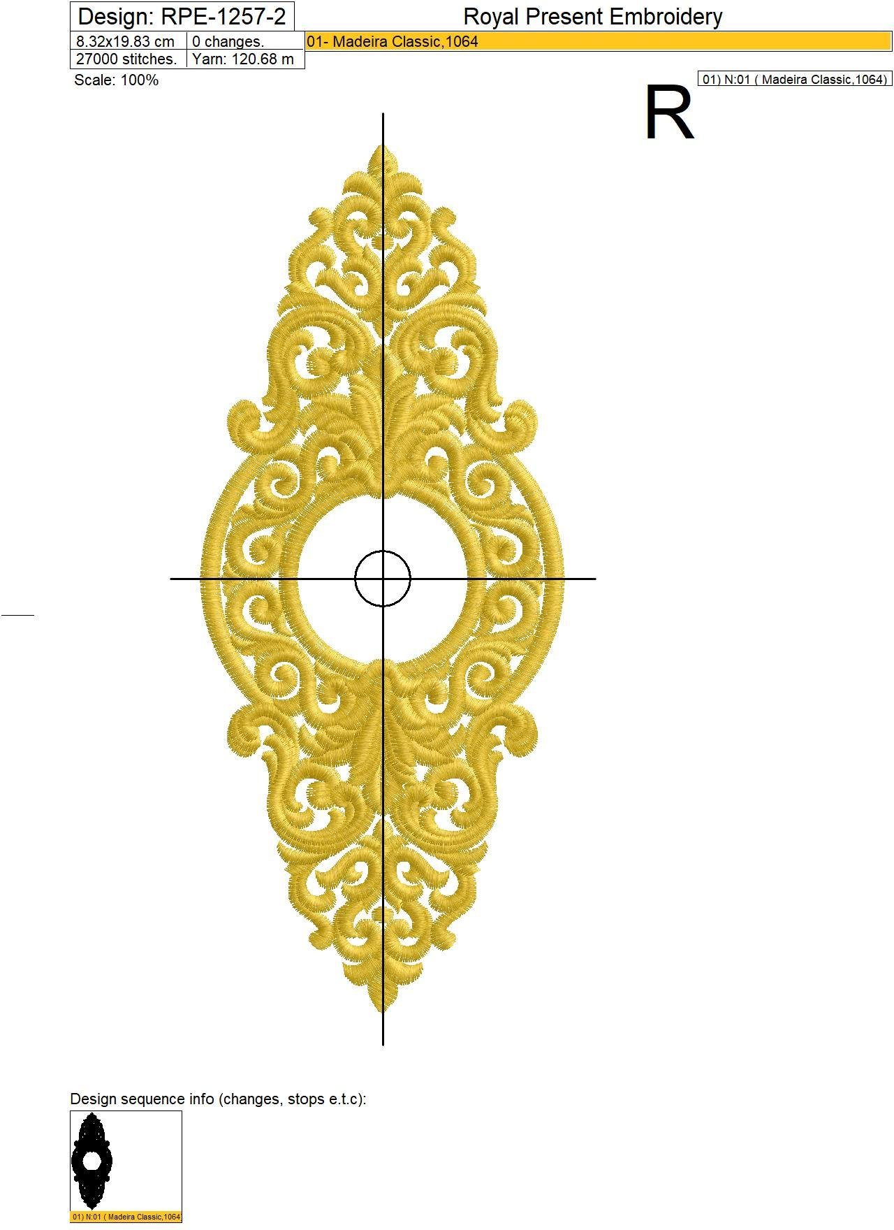 Machine Embroidery Design Baroque Ornate frame