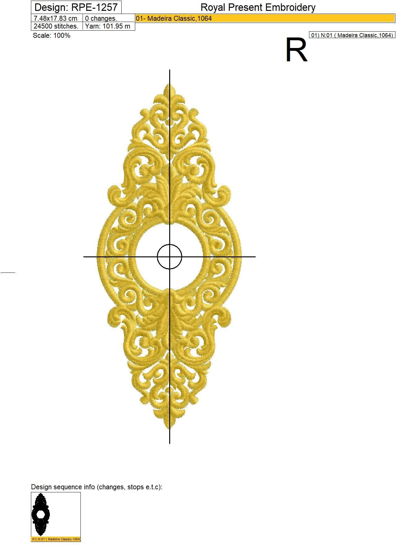 Machine Embroidery Design Baroque Ornate frame