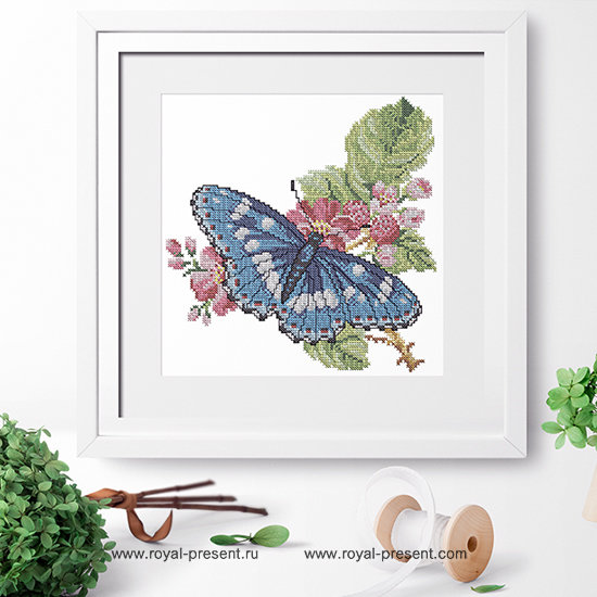 Cross-stitch Machine Embroidery Design Butterfly RPE-297