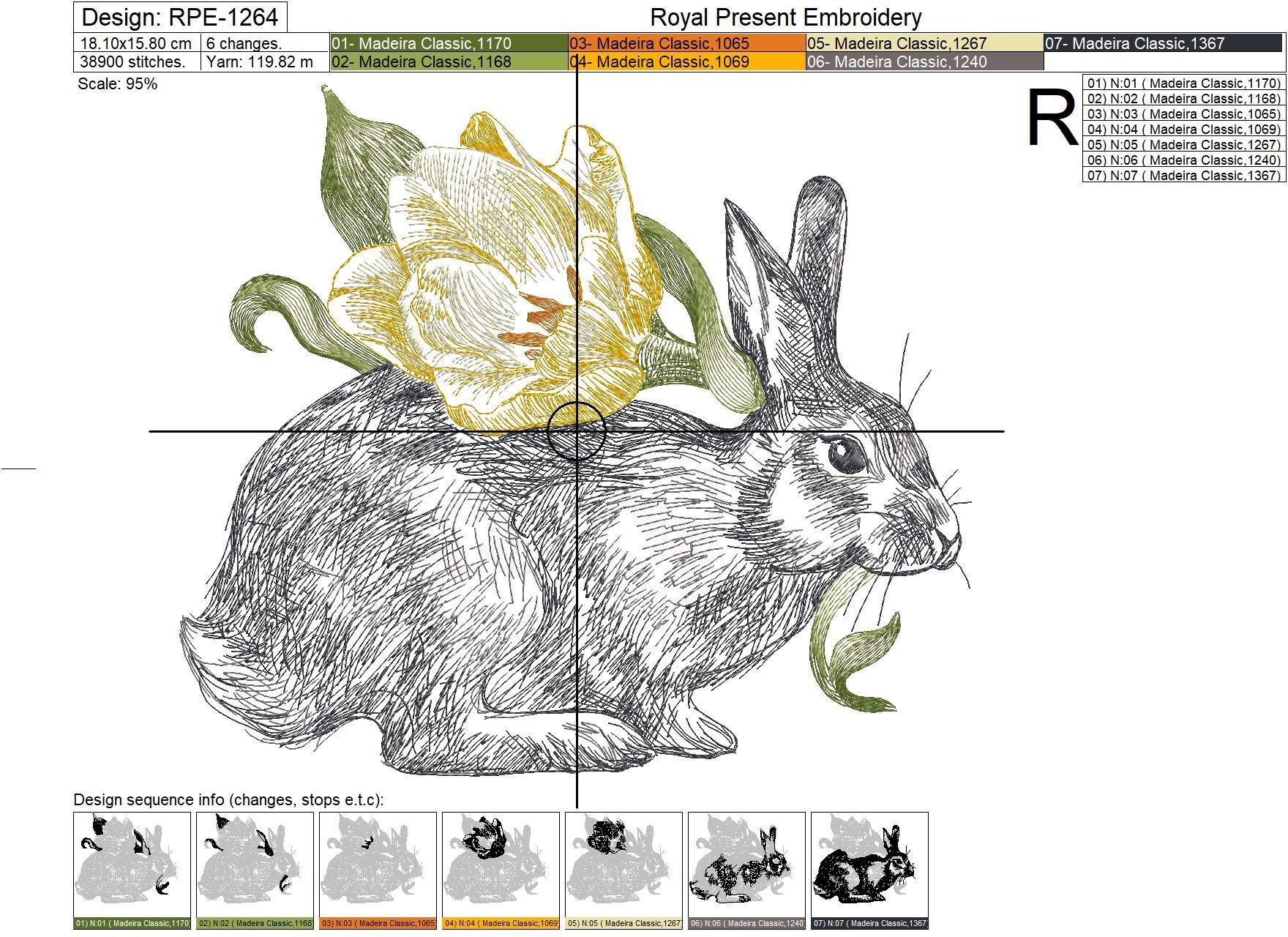 Spring Bunny Embroidery Design - 3 sizes