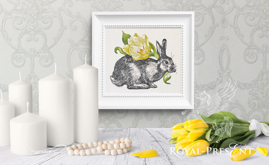 Spring Bunny Embroidery Design - 3 sizes