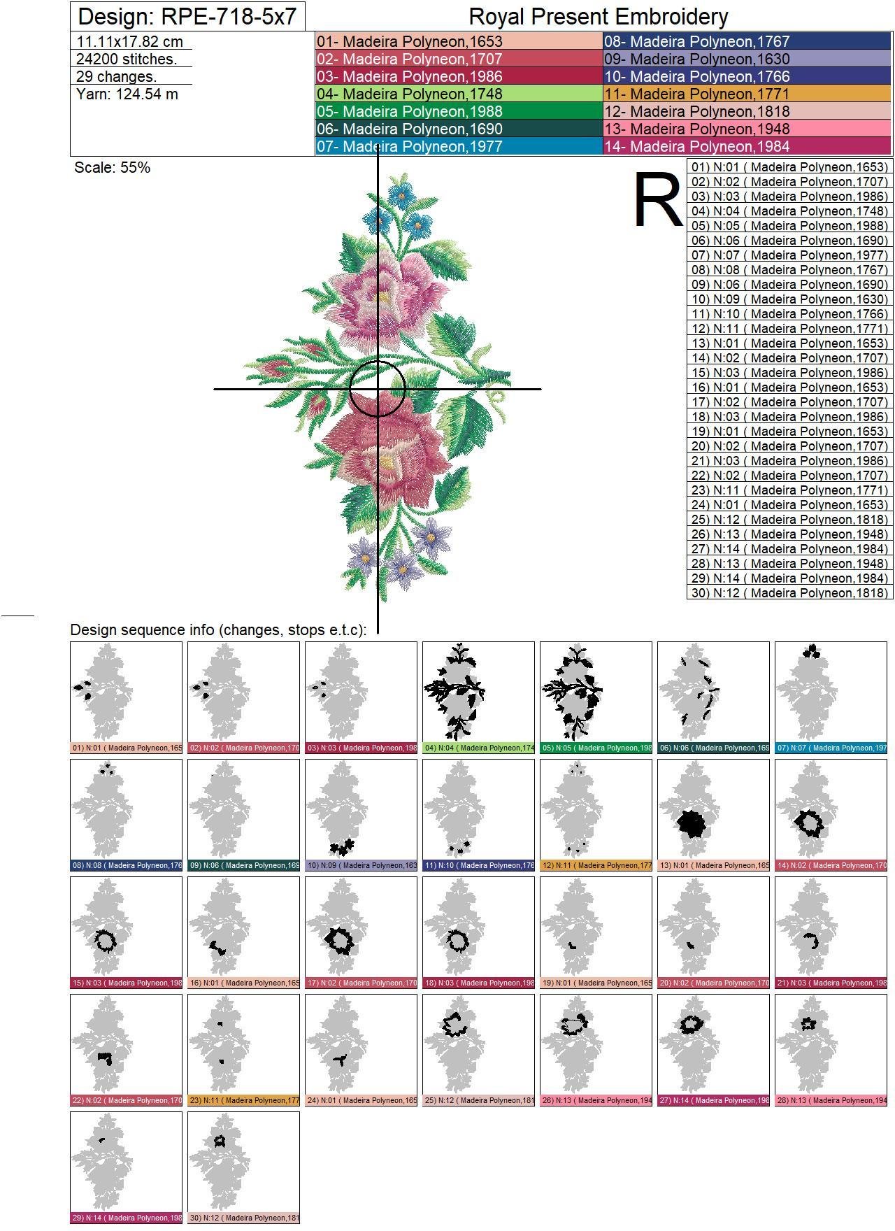 Set of Machine Embroidery Designs Polish Folk roses
