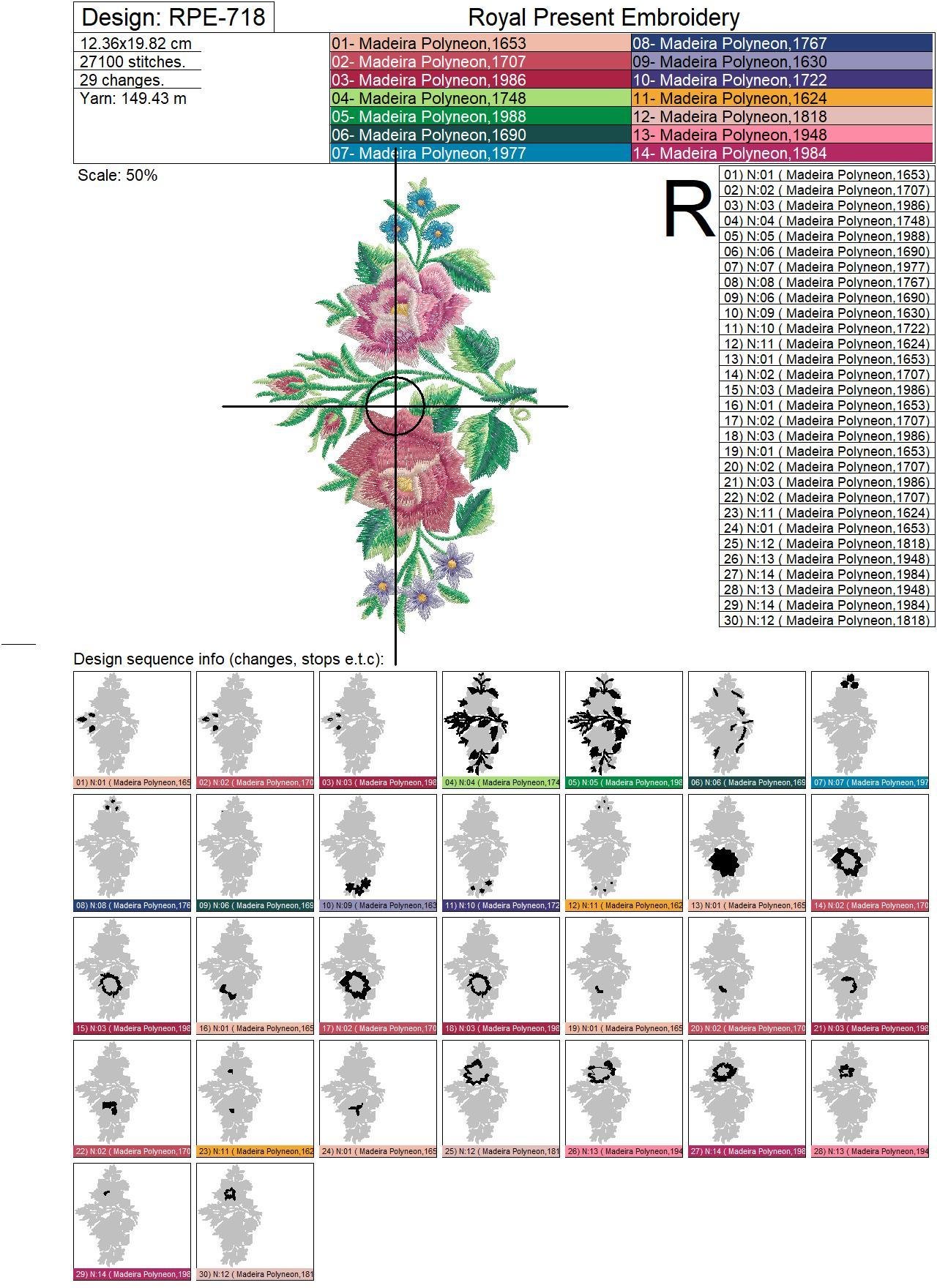 Set of Machine Embroidery Designs Polish Folk roses