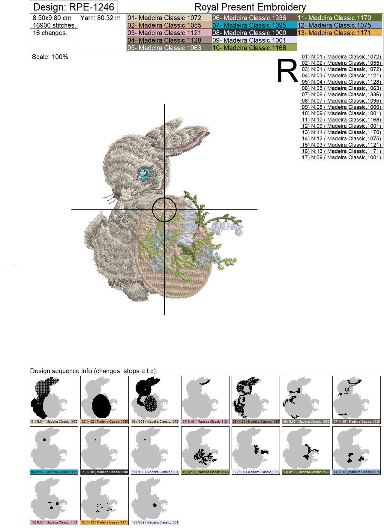 Cute Easter Bunny Embroidery Design