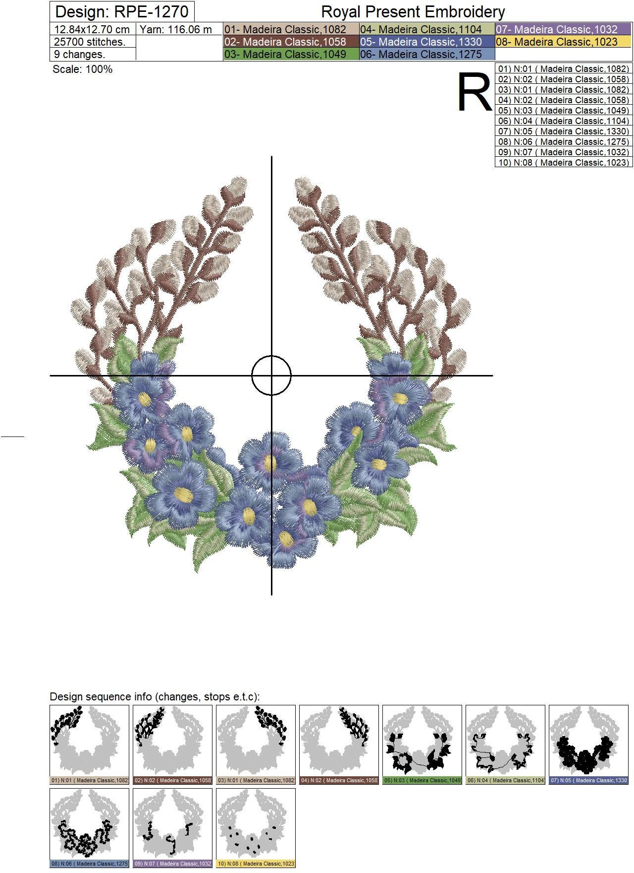 Forget-me-nots Frame Machine Embroidery Design - 5 sizes