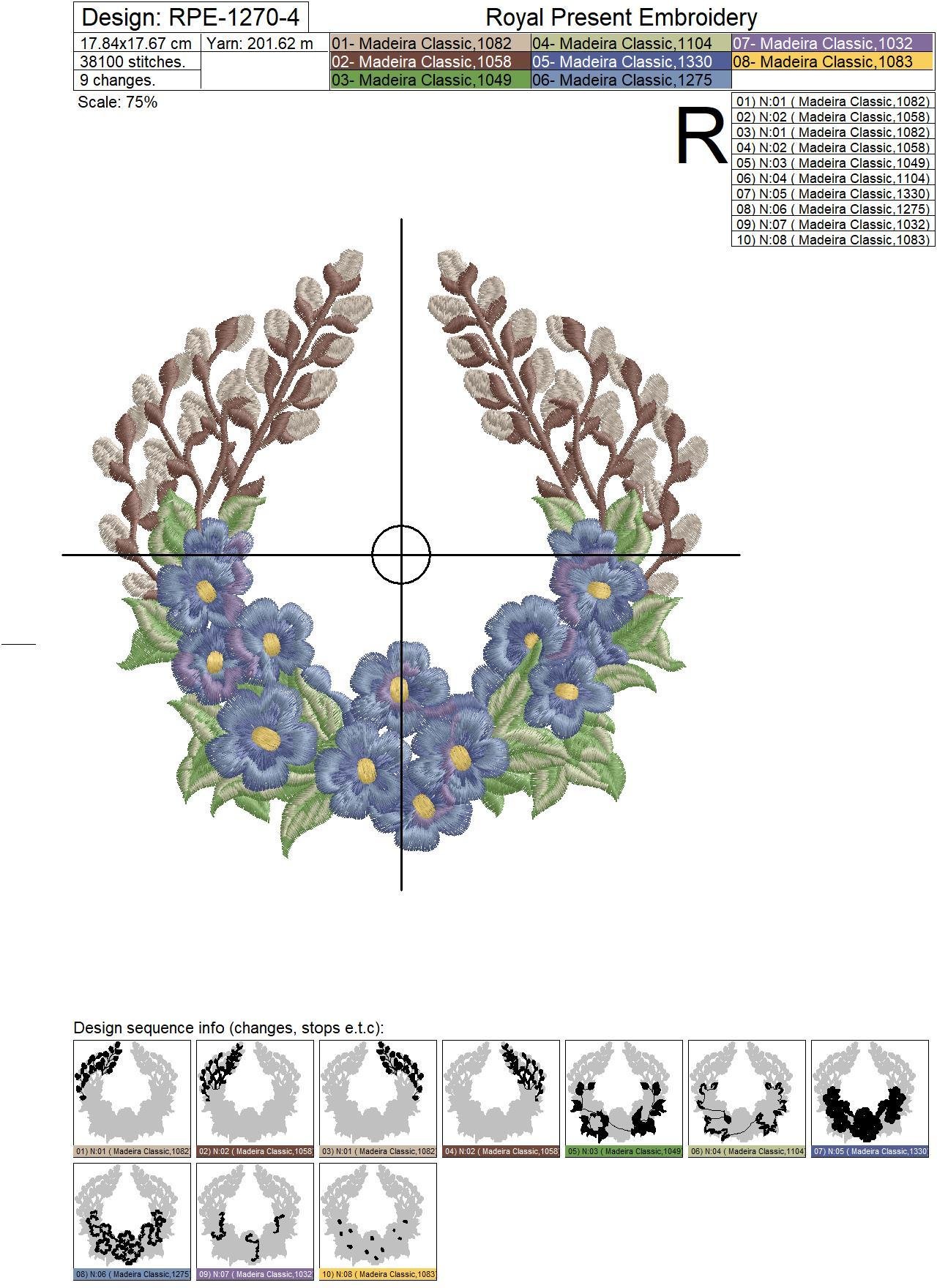 Forget-me-nots Frame Machine Embroidery Design - 5 sizes